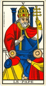 Arcane V (5), Le Pape, Tarot de Marseille.