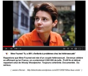 Caroline Fourest, auteur, militante féministe et militante lesbienne. Selon elle, on aurait exterminé 6 000 000 de juifs en France. Un certain sourire qui me rappelle celui de Woody Woodpecker.